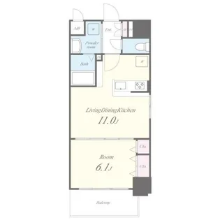 東京都台東区元浅草1【マンション】の間取り