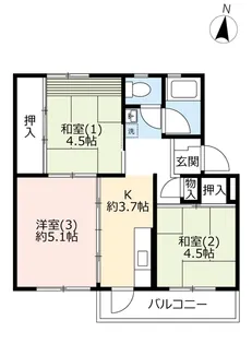 UR相模台【3階】の間取り