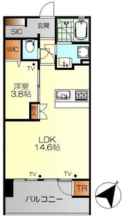 リブレスト三条リバーコート【8階】の間取り