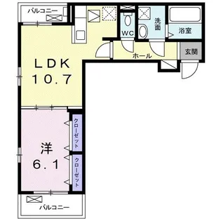 クロッシング・ヴィラージュII【1階】の間取り