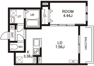 Cherim竹下WEST【3階】の間取り