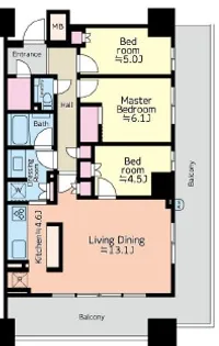 パークタワー向ヶ丘遊園【8階】の間取り