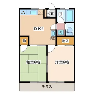 コーポ滝川【1階】の間取り