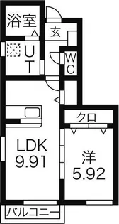 ビレッジ日蔭N【1階】の間取り