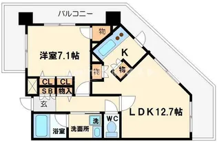 レジュールアッシュ福島【6階】の間取り