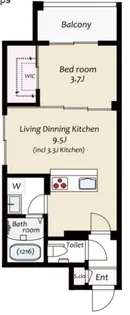 KUZE市川【3階】の間取り