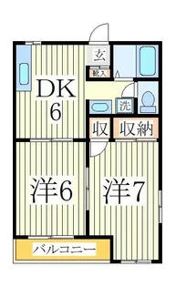 ハイツ野々下【2階】の間取り