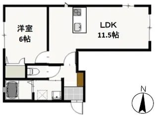ティユール西市【1階】の間取り