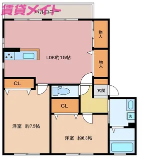 ロータスガーデン【2階】の間取り