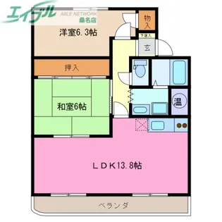 リゾン学南【2階】の間取り