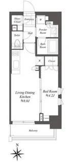 クレストコート白金高輪【7階】の間取り