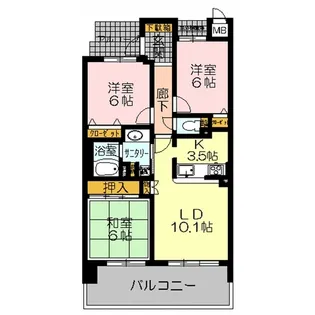 アルファステイツ東福原【5階】の間取り