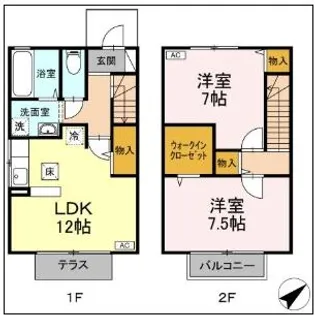 サンクスもえぎ Bの間取り