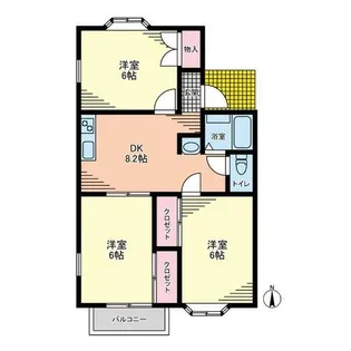 パレス松前台C棟【2階】の間取り