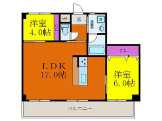 エヴァ摂津【6階】の間取り