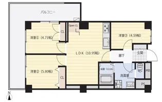 メイゾン三田【2階】の間取り
