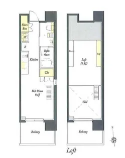 プライムメゾン早稲田通り【9階】の間取り