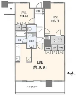 イーストコモンズ清澄白河セントラルタワー【27階】の間取り