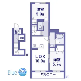 グラシュー湘南【2階】の間取り