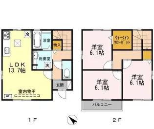 初生西貸家 Bの間取り