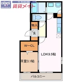 リビングタウンさくらだ【1階】の間取り