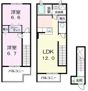 ウィステリアII【2階】の間取り