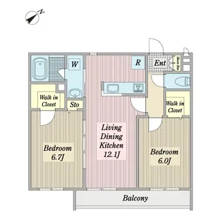 メゾン・ド・ボヌールII【2階】の間取り