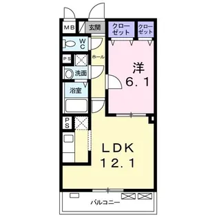 シャトーノール高倉【2階】の間取り