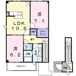 パラム壱番館【2階】の間取り