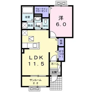 ソレイユ・サーシャ【1階】の間取り