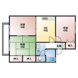 ビューバレー経堂【2階】の間取り