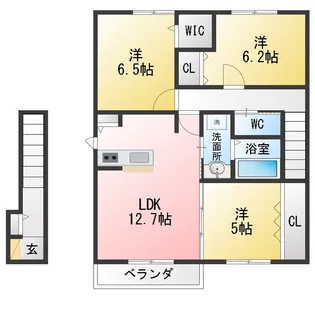 アンソレイエ市丘【2階】の間取り