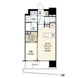 デュオヴェール仙台上杉【4階】の間取り