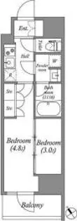 ACP Residence 西巣鴨【8階】の間取り