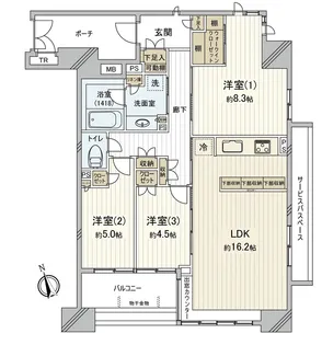 パークホームズ下総中山ステーションコンフォート【12階】の間取り