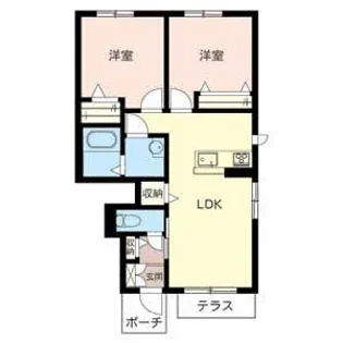 ドルチェ・ヴィータ【1階】の間取り