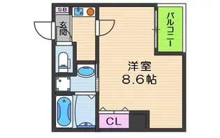 みおつくし東なんば【2階】の間取り