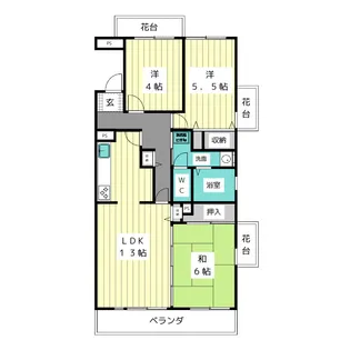 アーバンラフレ星ヶ丘1号棟【3階】の間取り
