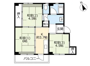 UR明石舞子【5階】の間取り