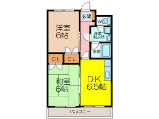 リバティコート水ヶ江【4階】の間取り