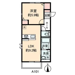 ザ・レジデンス白沢A【1階】の間取り