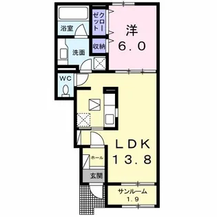 パイン ヒル 安曇野【1階】の間取り