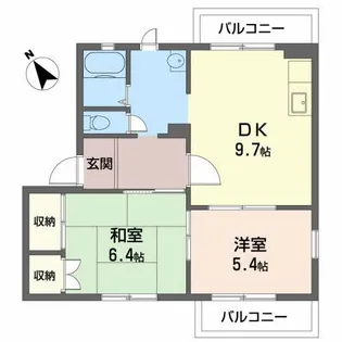 坂の久保ハイツD【2階】の間取り