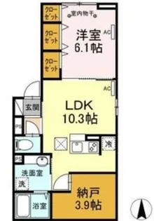 ラリュール清川A【1階】の間取り