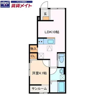 ベレッツァ鈴鹿B棟【1階】の間取り