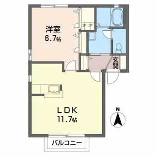 サウスガーデンD【2階】の間取り