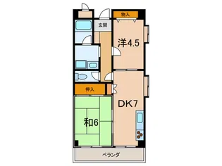 ミルフィール西岡本【2階】の間取り
