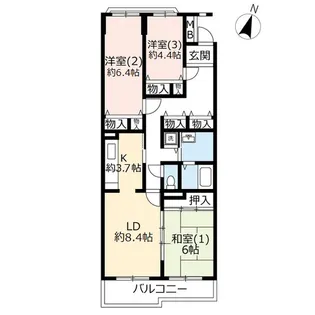 URアクティ上福岡【2階】の間取り