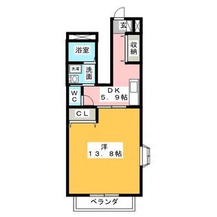 ユースコーポ晴丘【1階】の間取り