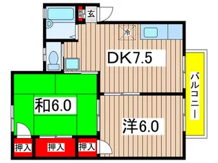 タウニイナカノ【2階】の間取り